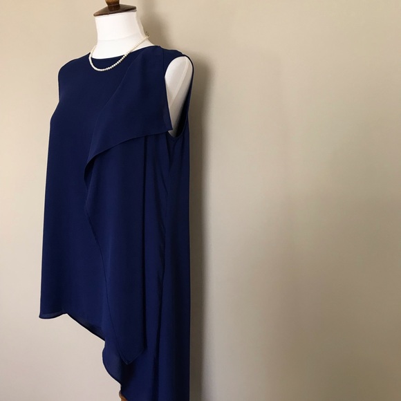 BCBG | MAXAZRIA sleeveless asymmetric blouse. - Picture 2 of 7